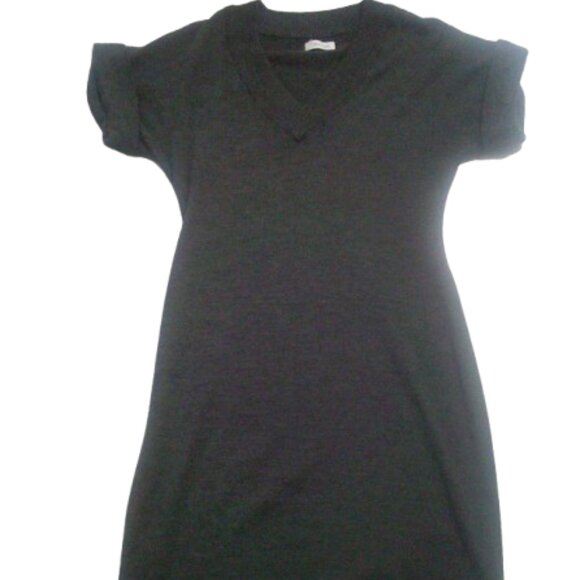 Calvin Klein Gray Merino Wool Blend Short Sleeve Sweater Dress Size M - Picture 6 of 7